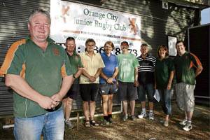 TOP GROUP: Jeff Taberner, Rod Carpenter, Tony Dalton, Fletcher Niven, Tony Aumuller, Jim Fogarty, Jayne West and James Caulfield are looking forward to helping the Orange City Junior Rugby Union Club have a successful 2011 season.