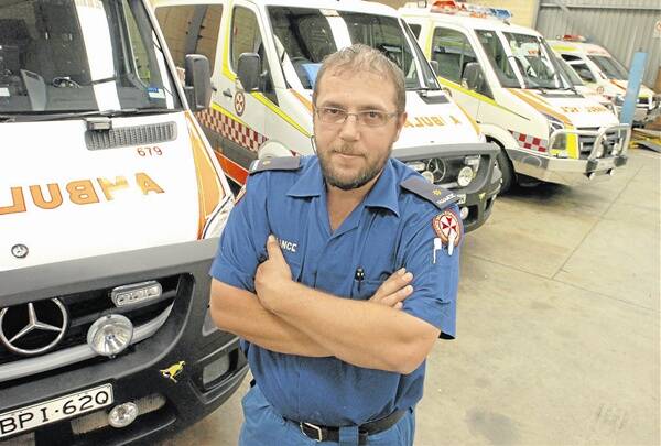TAXI SERVICE: Acting Orange ambulance station officer Carl Bevan says some Orange residents think it is acceptable to call an ambulance for minor ailments to avoid sitting in the emergency department waiting room. Photo: STEVE GOSCH  0105sgambos