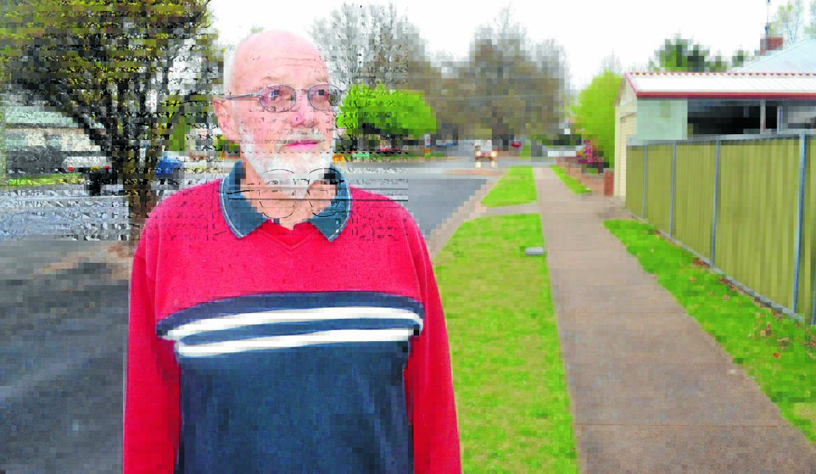 ROUNDABOUT WAY: Hill Street resident Colin Shields hopes a new roundabout for the intersection of Dalton and Hill streets will be built to the same standard as the Prince and Dalton Street intersection. Photo: LUKE SCHUYLER  0929lscolin