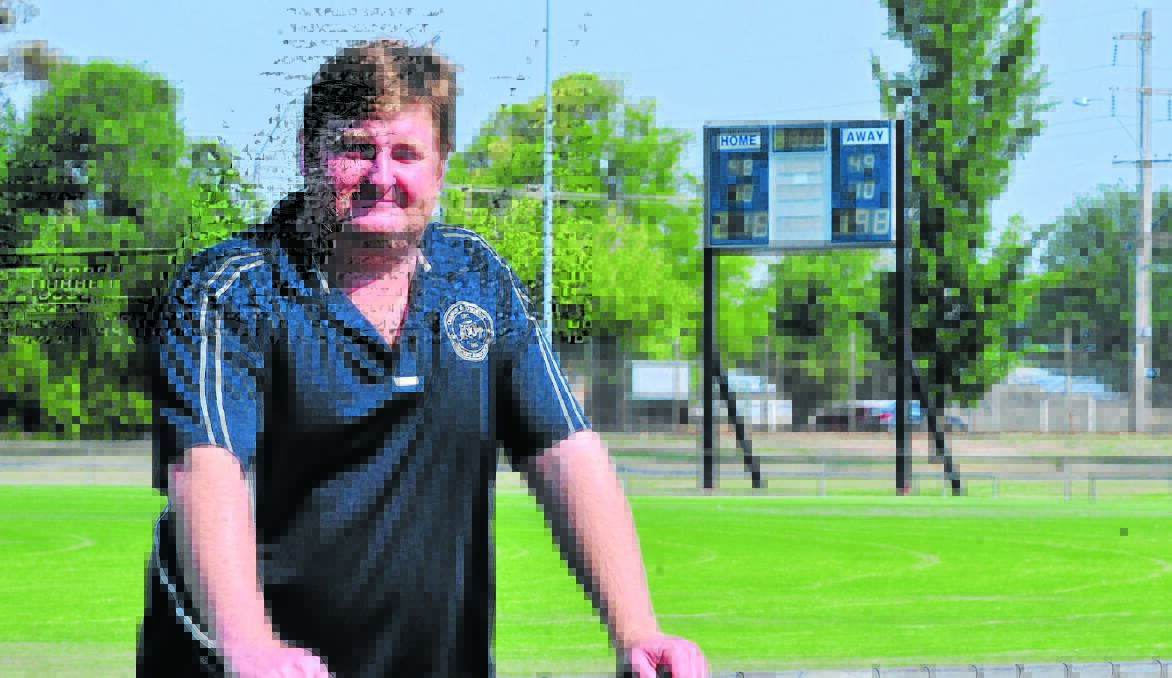 NOT GOOD ENOUGH: ODCA treasurer Dave Boundy says the Wade Park scoreboard needs to be replaced sooner rather than later. Photo: JUDE KEOGH 0116scoreboard2
