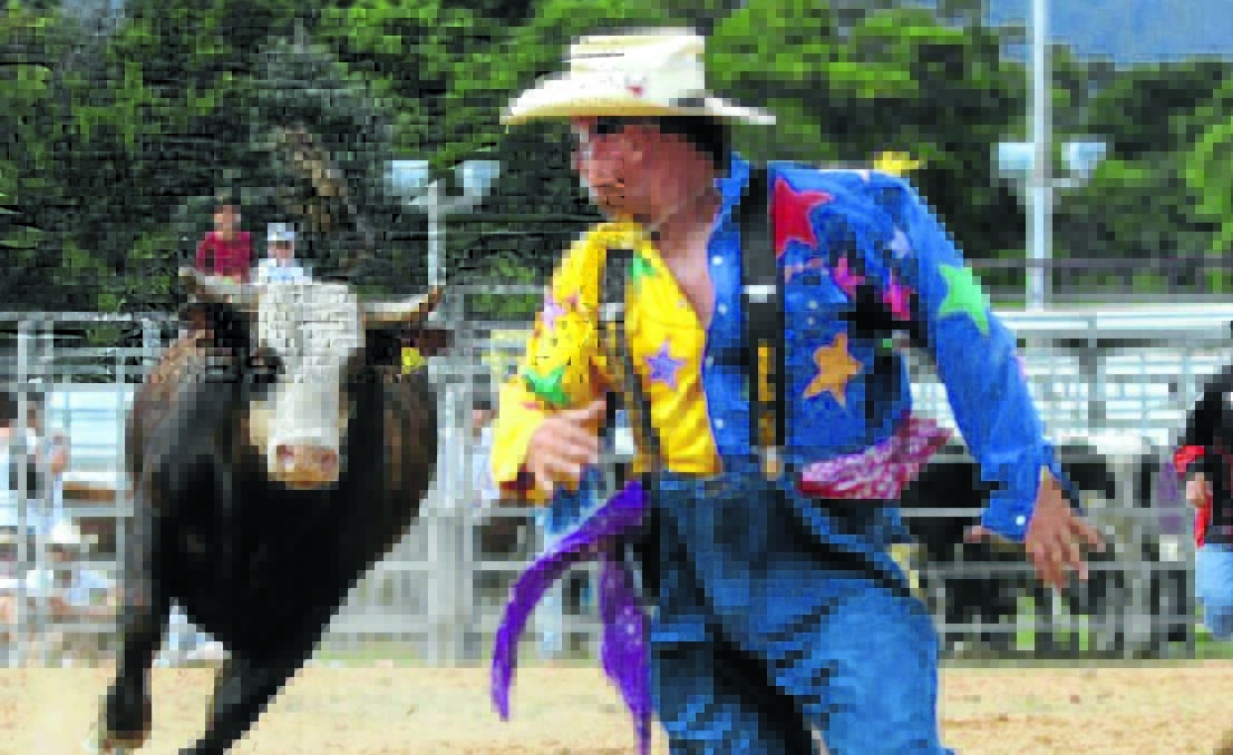 ON THE HOP: Big Al the rodeo clown has a role that not many people would envy.                        Photo contributed
