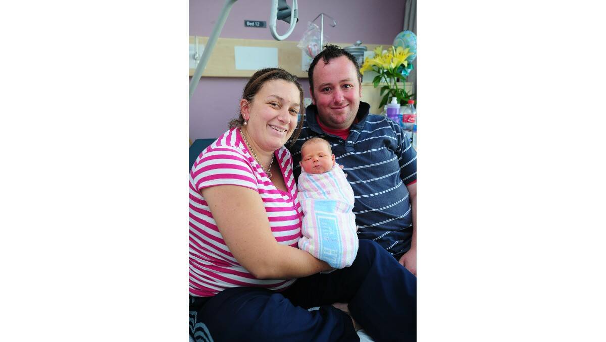 James Boardman, pictured with parents Faith and Keith Boardman, was born on February 8.