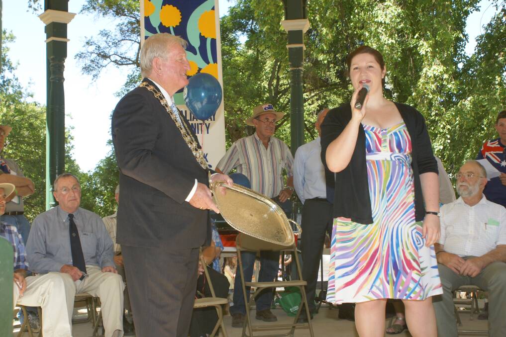 2010: Orange Young Citizen of the Year - Emily Carroll with Orange mayor John Davis.