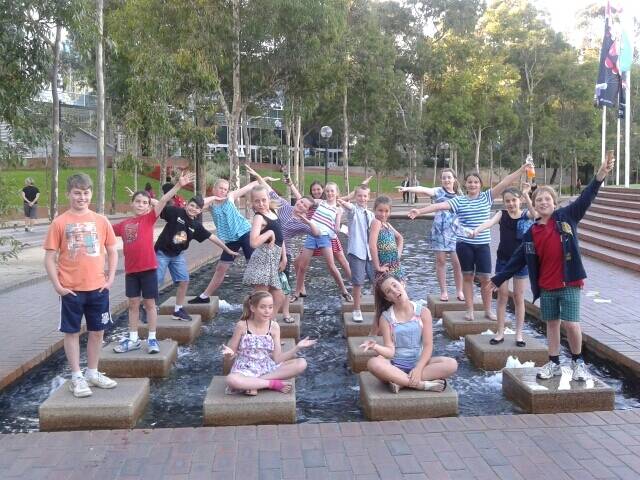 CALARE PUBLIC SCHOOL: Tom, Courtney, Michael, James, Lacey, Angela, Annie, Eric, Karrah, Claudia, Ben, Alena, Layne, Chloe, Jennifer and Annabelle during their trip to Sydney for the Schools Spectacular. Photo: CONTRIBUTED