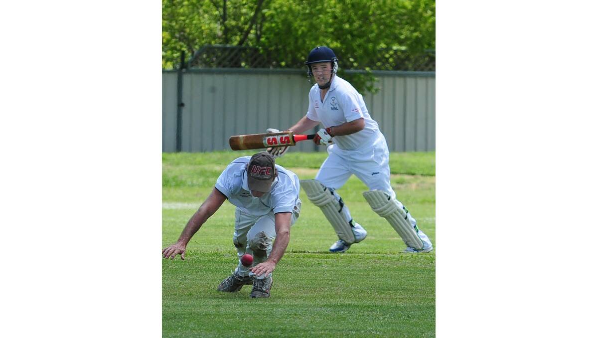 MORE EDGES THAN A DODECAHEDRON: Centrals battler and Central Western Daily sport journalist Nick McGrath savours a rare run in the 2012-13 ODCA second grade season.