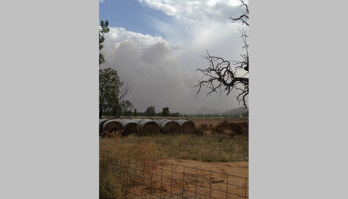 A view of the smoke from Allison Canham's family property near Baradine. Photo: ALLISON CANHAM
