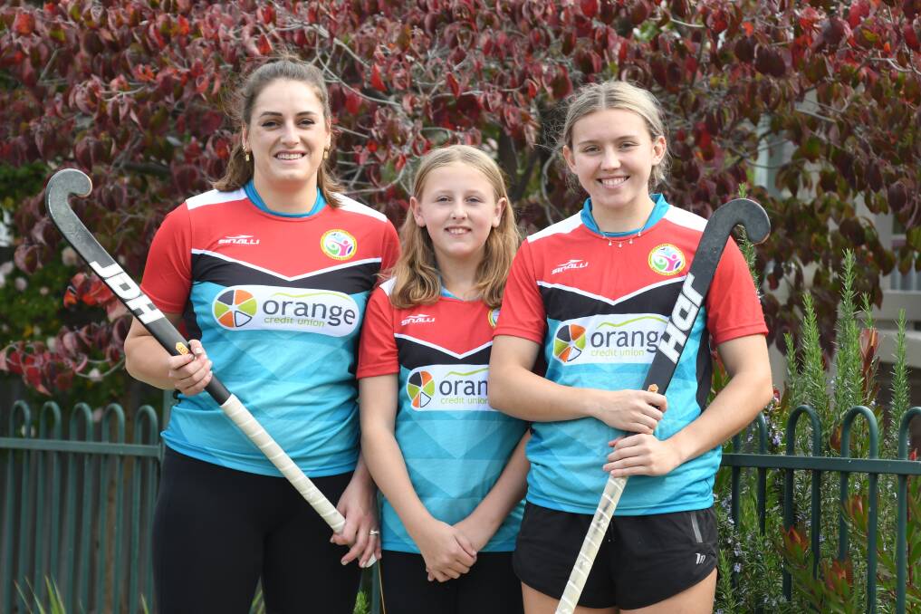 NEW COLOURS: Ellen Warner, Cassidy Hanrahan and Eva Reith-Snare will line-up for United's first PLH match. Photo: JUDE KEOGH
